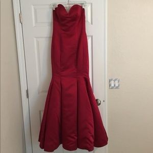 Red mermaid prom dress